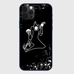 Чехол для iPhone 12 Pro KIZARU ПРИЗРАК ЛОГО БЕЛЫЙ, цвет: 3D-черный