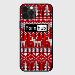 Чехол для iPhone 12 Pro Porn Hub новогодний, цвет: 3D-черный