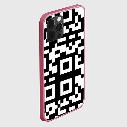 Чехол iPhone 12 Pro Qr codeкуаркод / 3D-Малиновый – фото 2