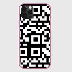 Чехол для iPhone 12 Pro Qr codeкуаркод, цвет: 3D-малиновый