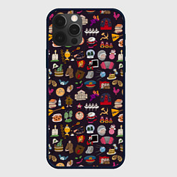 Чехол для iPhone 12 Pro Российская история и русская культура паттерн, цвет: 3D-черный