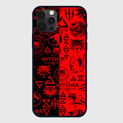 Чехол для iPhone 12 Pro THE WITCHER LOGOBOMBING BLACK RED, цвет: 3D-черный