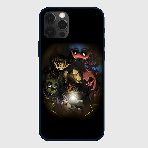 Чехол iPhone 12 Pro POPPY PLAYTIME FIVE NIGHTS AT FREDDYS BENDY / 3D-Черный – фото 1