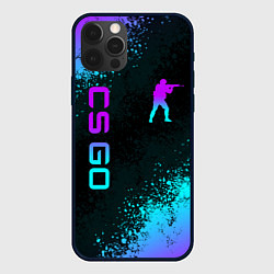 Чехол для iPhone 12 Pro CS GO NEON SYMBOL STYLE SKIN КС ГО НЕОН, цвет: 3D-черный