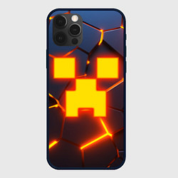 Чехол для iPhone 12 Pro ОГНЕННЫЙ КРИПЕР 3D ПЛИТЫ FIRE CREEPER, цвет: 3D-черный