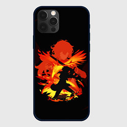 Чехол для iPhone 12 Pro DILUC FIRE GENSHIN IMPACT НА СПИНЕ, цвет: 3D-черный