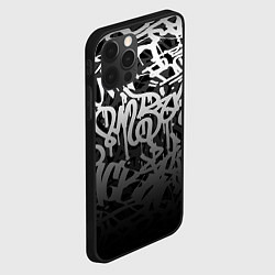 Чехол для iPhone 12 Pro GRAFFITI WHITE TAGS ГРАФФИТИ, цвет: 3D-черный — фото 2