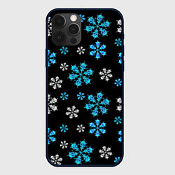 Чехол для iPhone 12 Pro Снежинки Черепа черный, цвет: 3D-черный