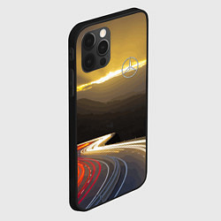 Чехол для iPhone 12 Pro Ночная трасса, Мерседес, цвет: 3D-черный — фото 2
