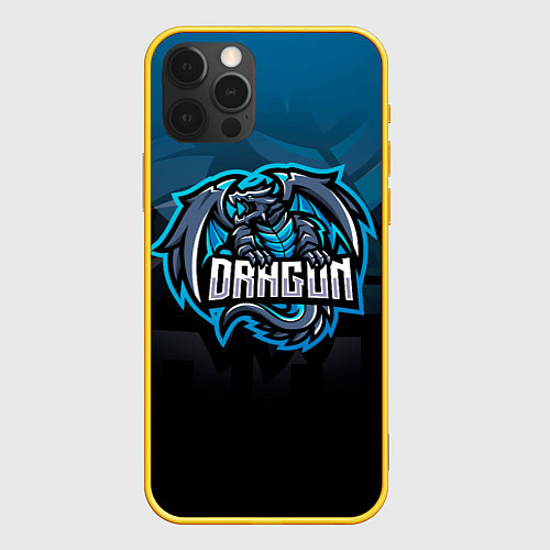 Чехол iPhone 12 Pro Дракон dragon / 3D-Желтый – фото 1