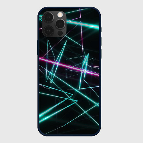Чехол iPhone 12 Pro Лазерная композиция / 3D-Черный – фото 1