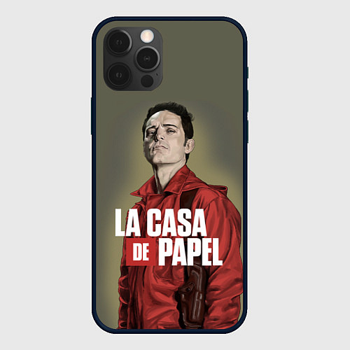 Чехол iPhone 12 Pro БУМАЖНЫЙ ДОМ БЕРЛИН - LA CASA DE PAPEL / 3D-Черный – фото 1