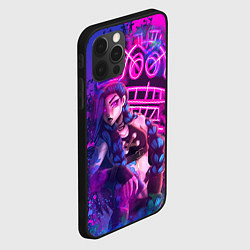 Чехол для iPhone 12 Pro League Of Legends Arcane ДЖИНКС НЕОНОВАЯ КРАСКА, цвет: 3D-черный — фото 2