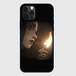 Чехол для iPhone 12 Pro Arcane - League Of Legends Jinx с огнем, цвет: 3D-черный