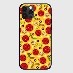 Чехол для iPhone 12 Pro Pizza salami, цвет: 3D-черный