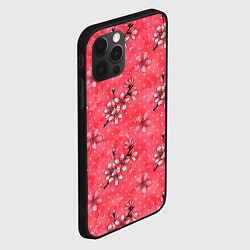 Чехол для iPhone 12 Pro Сакура красная, цвет: 3D-черный — фото 2