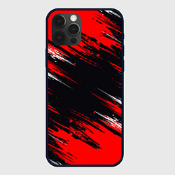 Чехол для iPhone 12 Pro БЕЛО-КРАСНАЯ КРАСКА, цвет: 3D-черный