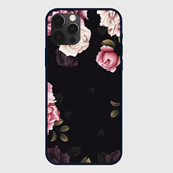 Чехол для iPhone 12 Pro РОЗЫ И ПИОНЫ, цвет: 3D-черный