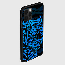 Чехол для iPhone 12 Pro Голубой тигр Blue, цвет: 3D-черный — фото 2