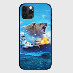 Чехол для iPhone 12 Pro Медведь ВМФ, цвет: 3D-черный