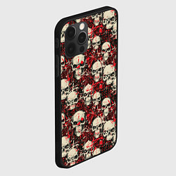 Чехол для iPhone 12 Pro Кровавые Черепа Skulls, цвет: 3D-черный — фото 2