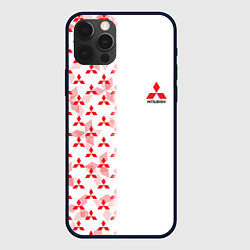 Чехол для iPhone 12 Pro Mitsubishi Mini logo Half pattern, цвет: 3D-черный