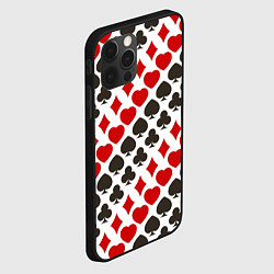 Чехол для iPhone 12 Pro Карточные Масти Card Suits, цвет: 3D-черный — фото 2