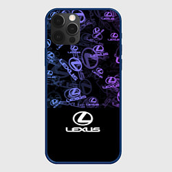 Чехол iPhone 12 Pro LEXUS LOGO NEON PATTERN