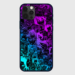 Чехол для iPhone 12 Pro AHEGAO NEON GIRL НЕОНОВЫЙ АХЕГАО, цвет: 3D-черный