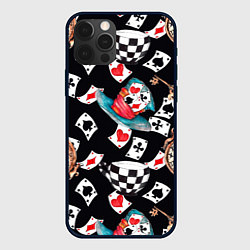 Чехол для iPhone 12 Pro Алиса в стране чудес - карты, цвет: 3D-черный