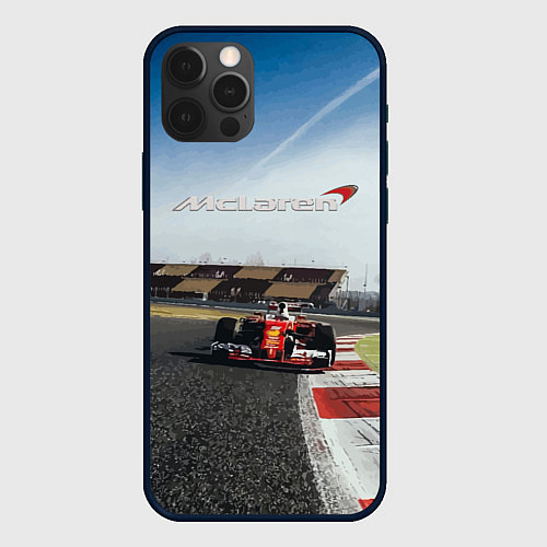 Чехол iPhone 12 Pro McLaren F1 Racing Team / 3D-Черный – фото 1