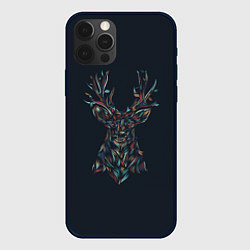 Чехол для iPhone 12 Pro Световой олень, цвет: 3D-черный