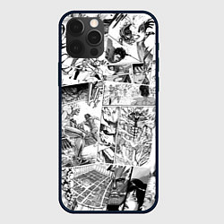 Чехол для iPhone 12 Pro АТАКА ТИТАНОВ СТРАНИЦЫ МАНГИ, цвет: 3D-черный