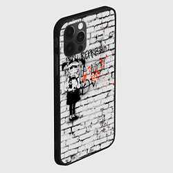 Чехол для iPhone 12 Pro Banksy Девочка в Противогазе Бэнкси, цвет: 3D-черный — фото 2