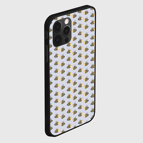Чехол iPhone 12 Pro Веселые пчелы в полете / 3D-Черный – фото 2