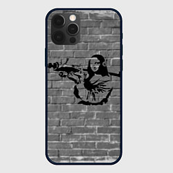 Чехол для iPhone 12 Pro Мона Лиза Бэнкси Banksy, цвет: 3D-черный