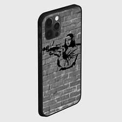 Чехол для iPhone 12 Pro Мона Лиза Бэнкси Banksy, цвет: 3D-черный — фото 2