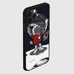 Чехол для iPhone 12 Pro Космонавт с магнитофоном, цвет: 3D-черный — фото 2