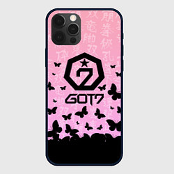 Чехол для iPhone 12 Pro GOT7 БАБОЧКИ, цвет: 3D-черный