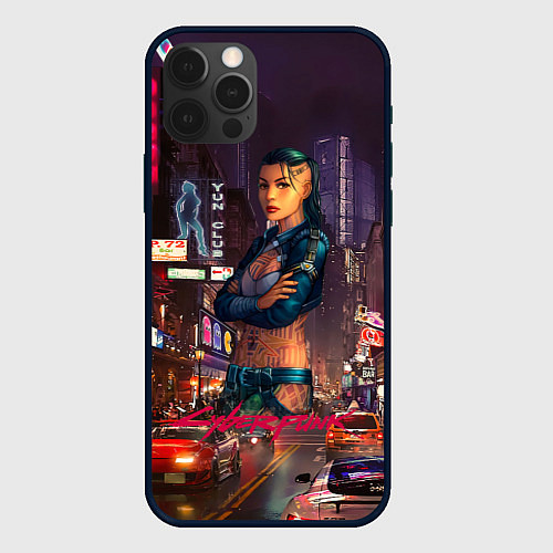 Чехол iPhone 12 Pro Vi Cyberpunk2077 / 3D-Черный – фото 1