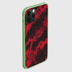 Чехол для iPhone 12 Pro КРАСНАЯ ГРЯЗЬ RED GRUNGE, цвет: 3D-салатовый — фото 2