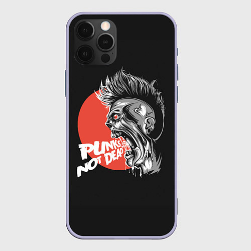 Чехол iPhone 12 Pro PUNKS NOT DEAD - Панк / 3D-Светло-сиреневый – фото 1