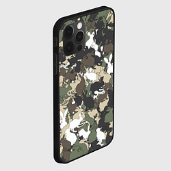 Чехол для iPhone 12 Pro Камуфляж с кроликами, цвет: 3D-черный — фото 2