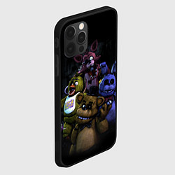 Чехол для iPhone 12 Pro Five Nights at Freddys - FNAF персонажи игры, цвет: 3D-черный — фото 2