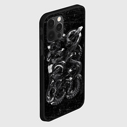 Чехол для iPhone 12 Pro Чб Блестящая Змея Snake Shine, цвет: 3D-черный — фото 2