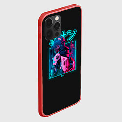 Чехол для iPhone 12 Pro Евангелион Неоновый Токио, цвет: 3D-красный — фото 2