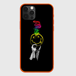 Чехол для iPhone 12 Pro NIRVANA цветной дым, цвет: 3D-красный