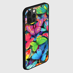 Чехол для iPhone 12 Pro Стая бабочек Pattern, цвет: 3D-черный — фото 2