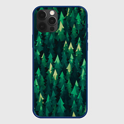 Чехол для iPhone 12 Pro Еловый лес spruce forest, цвет: 3D-тёмно-синий
