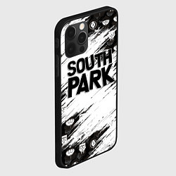 Чехол для iPhone 12 Pro Южный парк - персонажи и логотип South Park, цвет: 3D-черный — фото 2